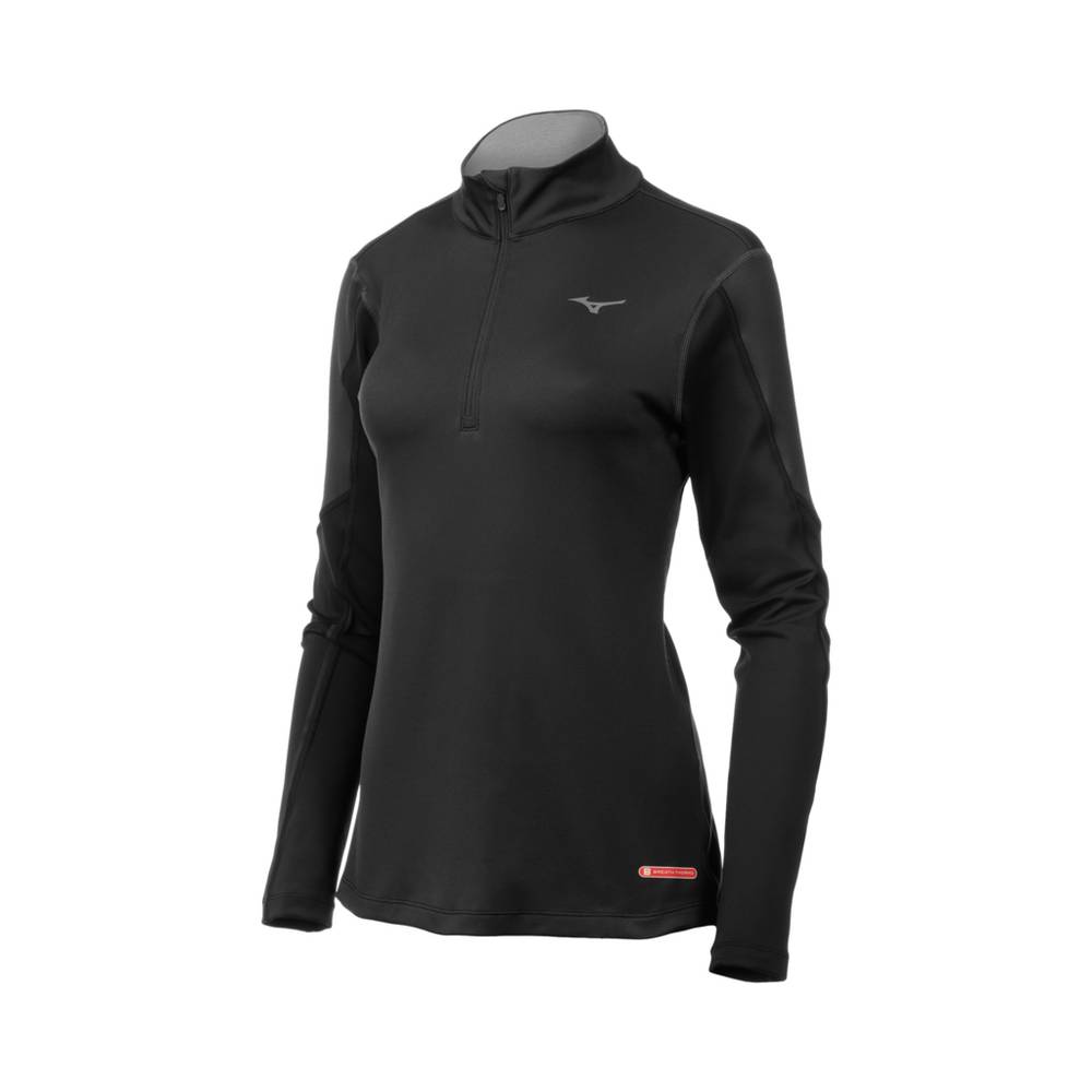 Base Layer Mizuno Breath Thermo® Half Zip - Mulher - Pretas - CGTAM8194